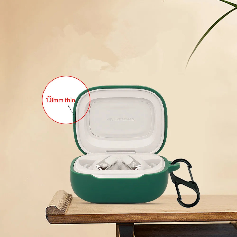 For JBL LIVE BEAM/BUDS 3 Case Solid Color Earphone Cover Fundas Shell Soft Shockproof Silicone Hearphone Accessories