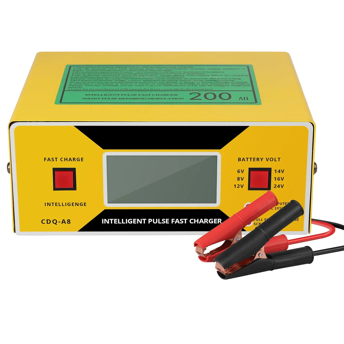 Car Battery Charger 6V 8V 12V 14V 24V 0-10A Digital Display Battery Charger With Cable Smart Automotive Charger
