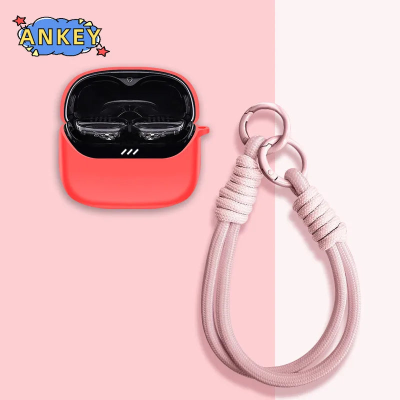 for JBL Tune Buds 2 Case Protective Cover with Lanyard Soft Silicone Earbuds Shells Accessories