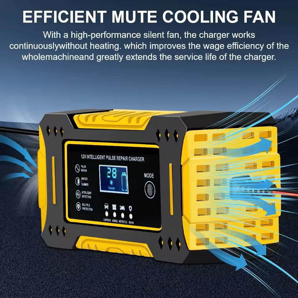 Car Battery Charger, 12V 6A Smart Multi-functional Car Battery Trickle Charger, Portable Car Battery Maintainer