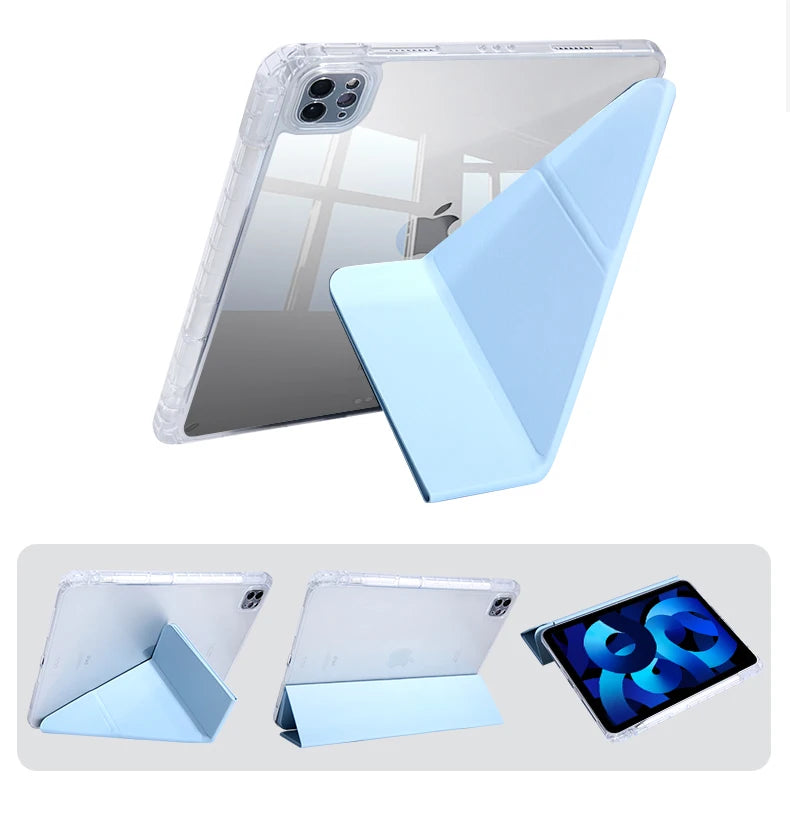 For 2026 iPad Air Case iPad Pro11 12.9 Air4/5 13in 10.2 7th 8 9th 10th 11th A16 Smart Protective Case Pencil Holder M2 M4 M3