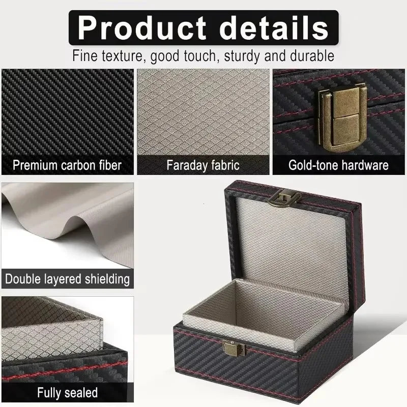 Faraday Bag/Box for Car Keys Signal Blocker Key Fob Protector Anti Theft RFID Shield Pouch for Keyless Entry Vehicle Security