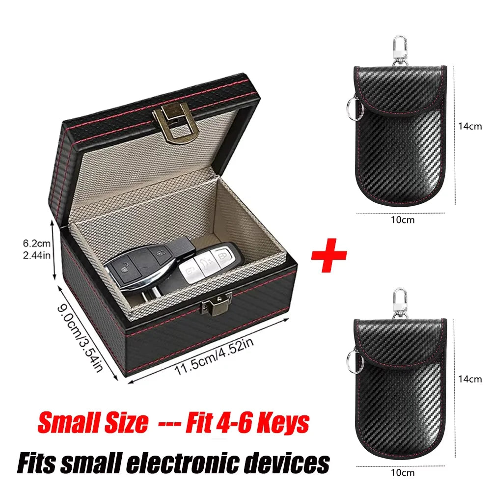 Faraday Bag/Box for Car Keys Signal Blocker Key Fob Protector Anti Theft RFID Shield Pouch for Keyless Entry Vehicle Security