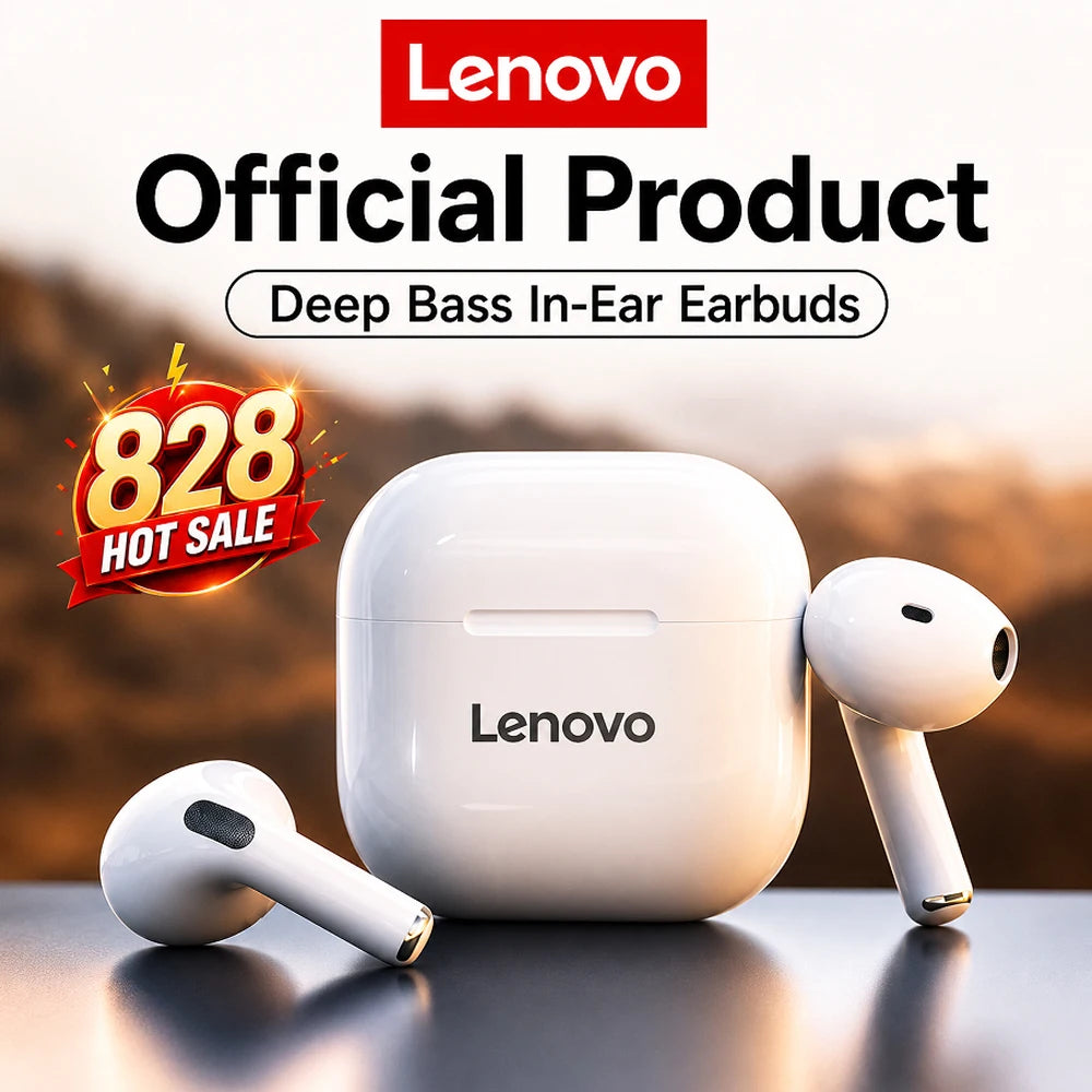 Lenovo LP40 Bluetooth Earphones TWS Immersive Sound HIFI With Mic Wireless Headphones Touch Control HD Call Game Earbuds Fashion