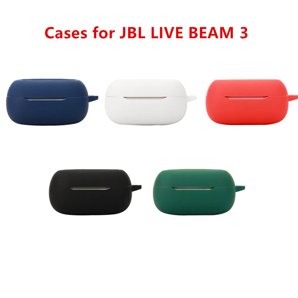 For JBL LIVE BEAM/BUDS 3 Case Solid Color Earphone Cover Fundas Shell Soft Shockproof Silicone Hearphone Accessories