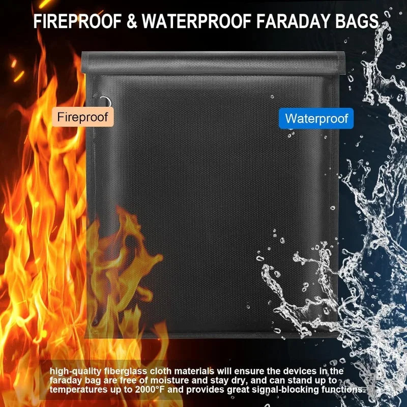 5 Pack Faraday Bags for Laptops,Tablets and Car Keys,Waterproof & Fireproof Faraday Bag RFID Blocking Pouch Signal Blocker Bag
