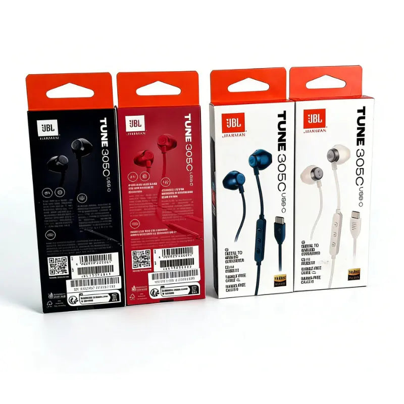 JBL TUNE305C Type C Wired Earphones Semi In-ear Headphones Plug And Play HiFi Stereo Earbuds For Android Smartphones