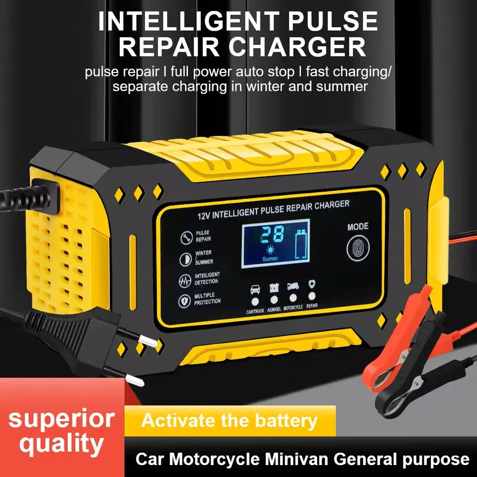 Car Battery Charger, 12V 6A Smart Multi-functional Car Battery Trickle Charger, Portable Car Battery Maintainer