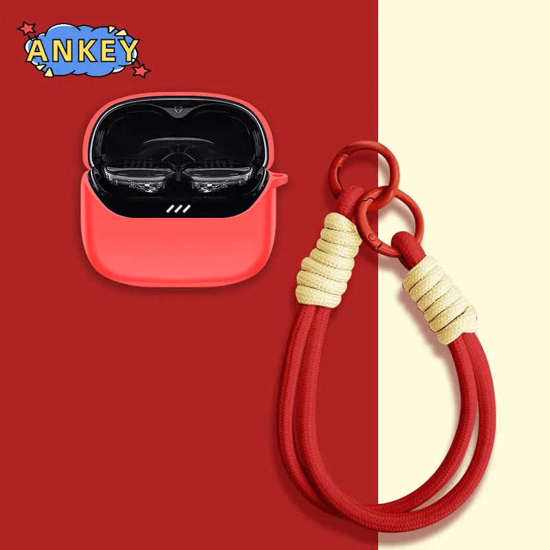 for JBL Tune Buds 2 Case Protective Cover with Lanyard Soft Silicone Earbuds Shells Accessories