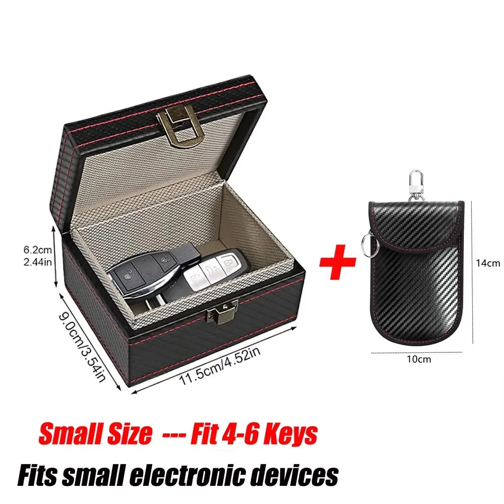 Faraday Bag/Box for Car Keys Signal Blocker Key Fob Protector Anti Theft RFID Shield Pouch for Keyless Entry Vehicle Security
