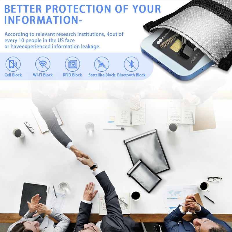 Fireproof Waterproof Faraday Bag Anti-Hacking Signal Blocker Storage Pouch Notebook Computer Faraday Bags For Phones & Key Fobs