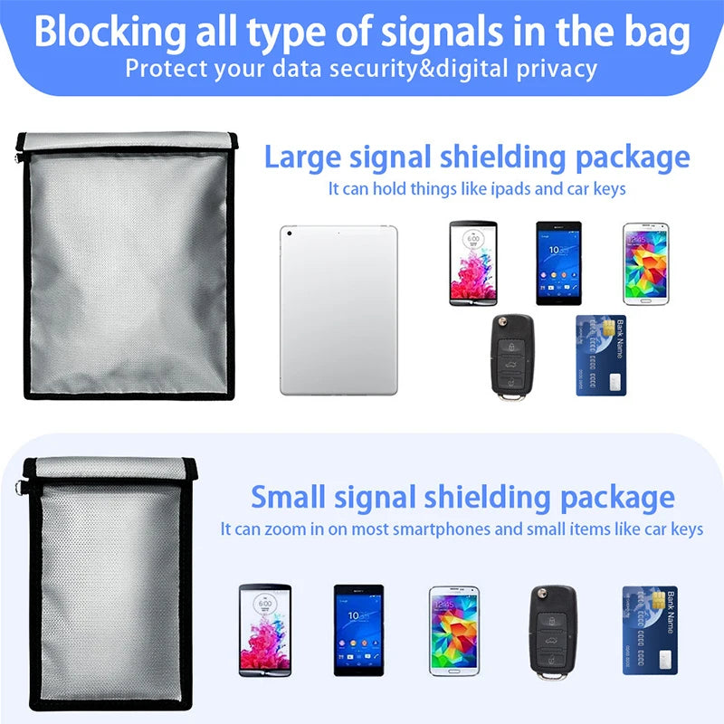 Fireproof Waterproof Faraday Bag Anti-Hacking Signal Blocker Storage Pouch Notebook Computer Faraday Bags For Phones & Key Fobs