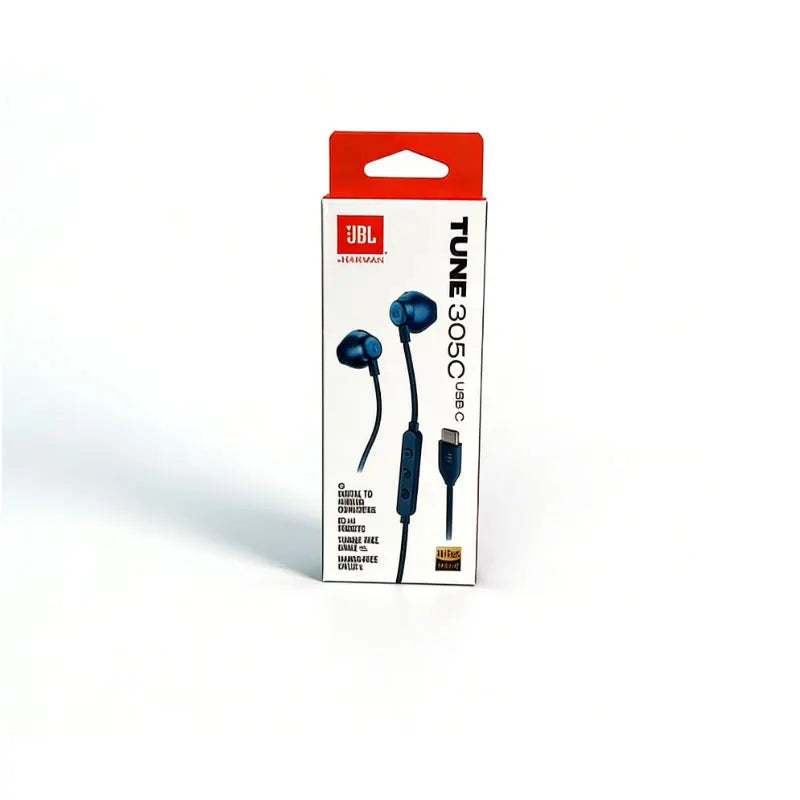JBL TUNE305C Type C Wired Earphones Semi In-ear Headphones Plug And Play HiFi Stereo Earbuds For Android Smartphones