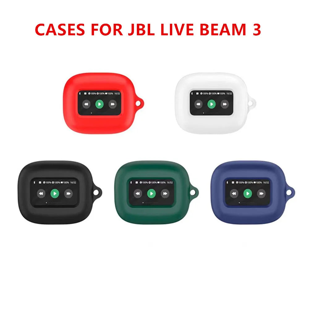 For JBL LIVE BEAM/BUDS 3 Case Solid Color Earphone Cover Fundas Shell Soft Shockproof Silicone Hearphone Accessories
